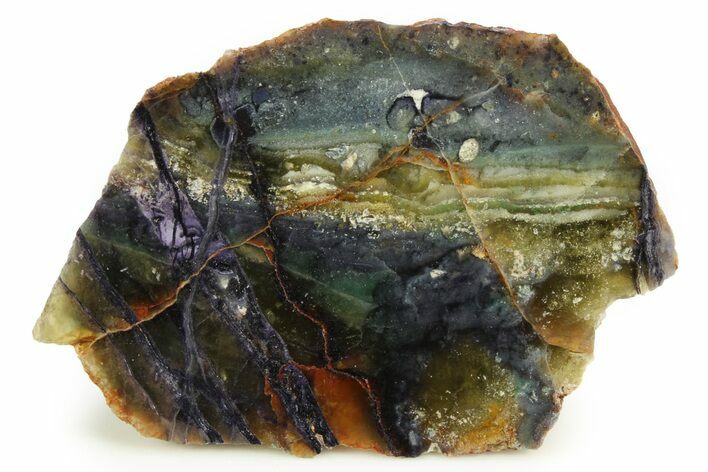 Colorful, Polished Fluorite and Sodalite Slab - Mozambique #304986